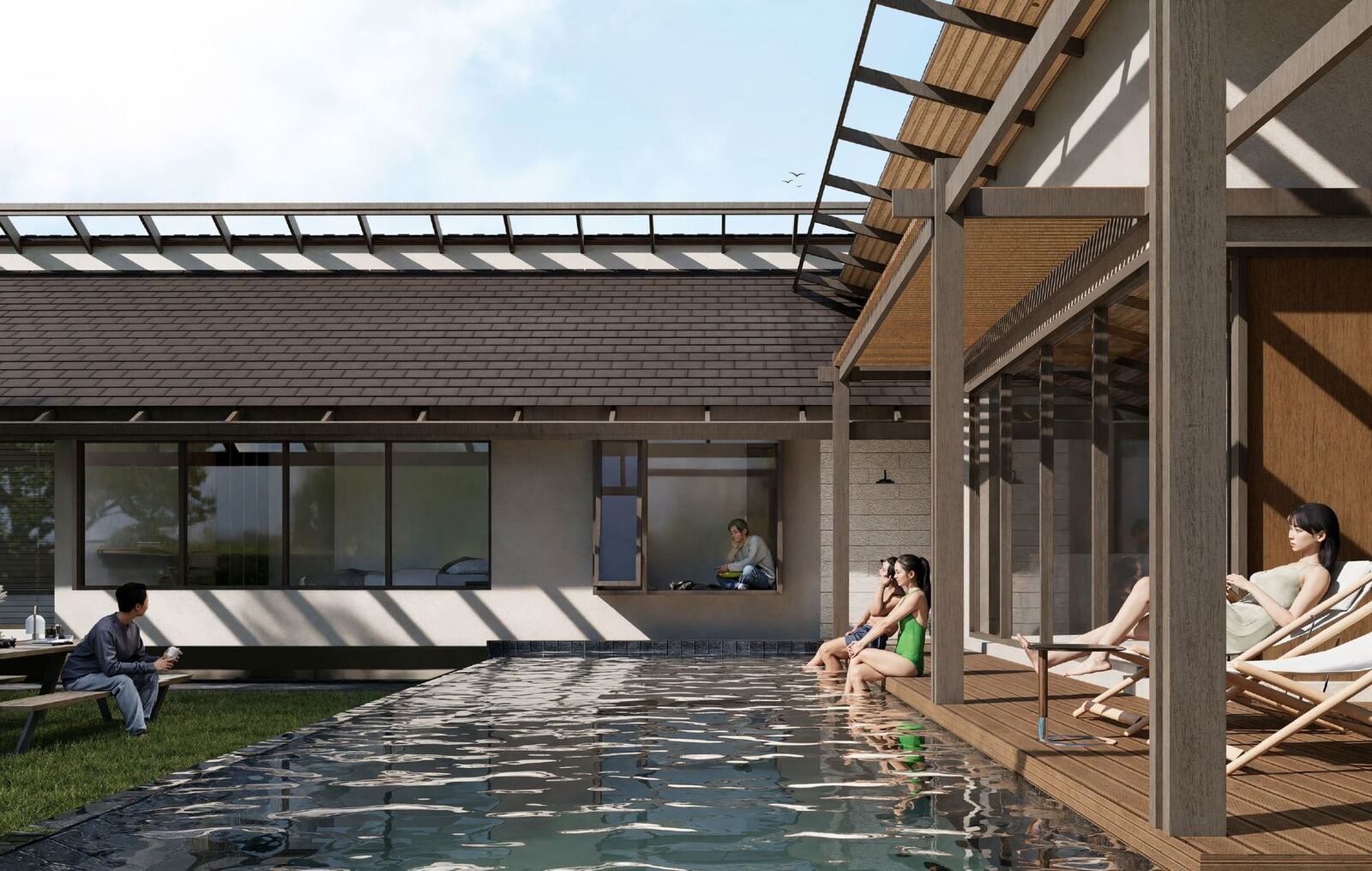 Pool and covered terrace
